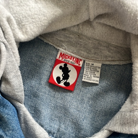Vintage Style Mickey Mouse Hooded Denim Jacket - Picture 2 of 8